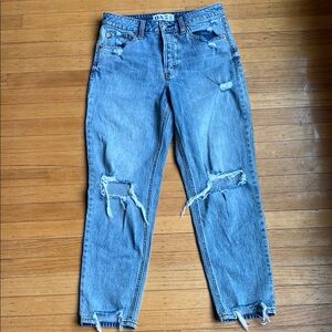 Women's Daze distressed tough love Straight Leg Jeans - Light Blue